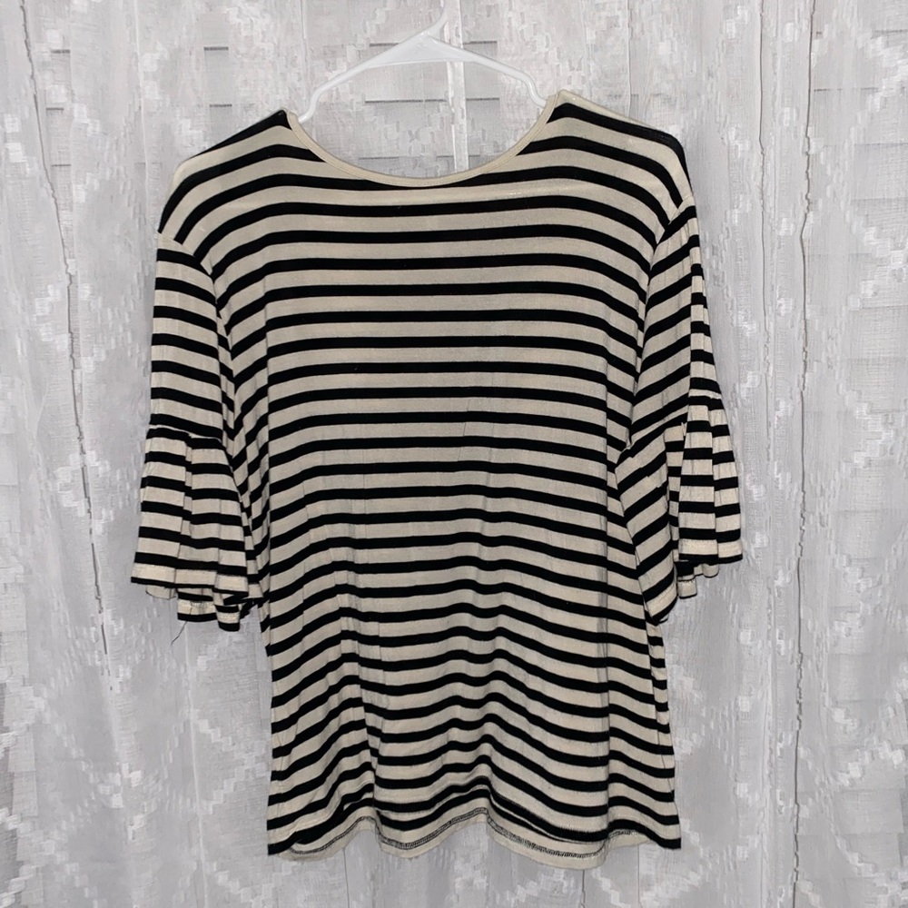 Z Supply Cream & Black Striped Shirt